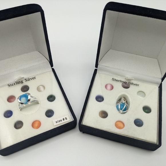 Sterling Silver "Colors of Life" Set Ring and necklace. - Picture 5 of 8